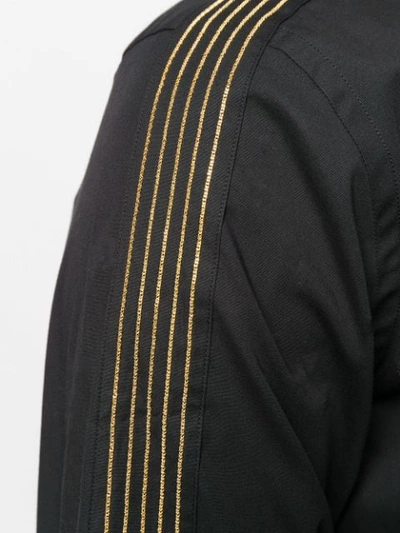 Shop Fendi Striped Sleeve Shirt In Black