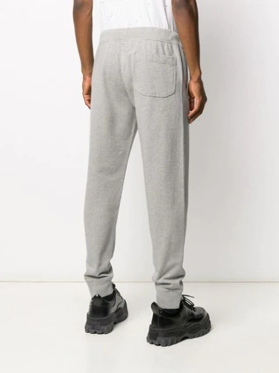 Shop Helmut Lang Monogram Logo Track Pants In Grey