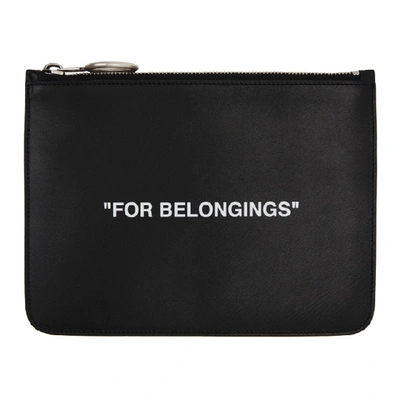 Shop Off-white Black Quote Pouch In Black White