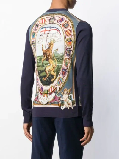 Shop Dolce & Gabbana Dg King Knitted Sweater In Blue