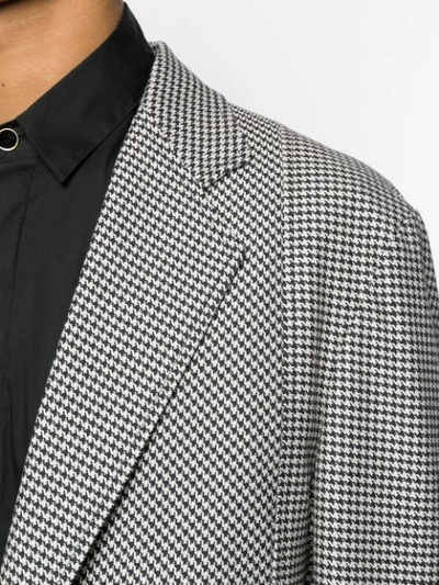 Shop Just Cavalli Houndstooth Pattern Blazer Jacket In Black