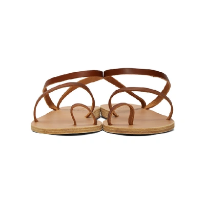 Shop Ancient Greek Sandals Brown Apli Eleftheria Sandals In Cotto