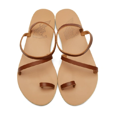 Shop Ancient Greek Sandals Brown Apli Eleftheria Sandals In Cotto