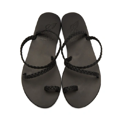 Shop Ancient Greek Sandals Black Eleftheria Sandals