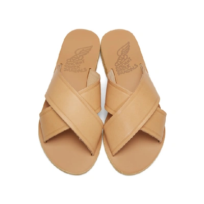 Shop Ancient Greek Sandals Brown Thais Sandals In Natural