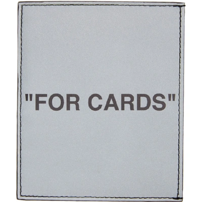 Shop Off-white Silver Quote Card Holder In Silver/blk