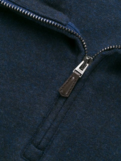 Shop Polo Ralph Lauren Zipped High-neck Jumper In Blue