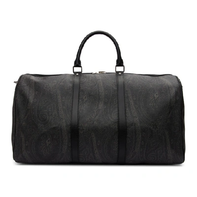 Shop Etro Black Paisley Travel Duffle Bag In 1 Black