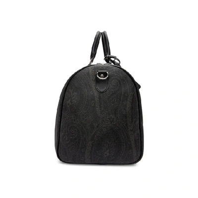 Shop Etro Black Paisley Travel Duffle Bag In 1 Black