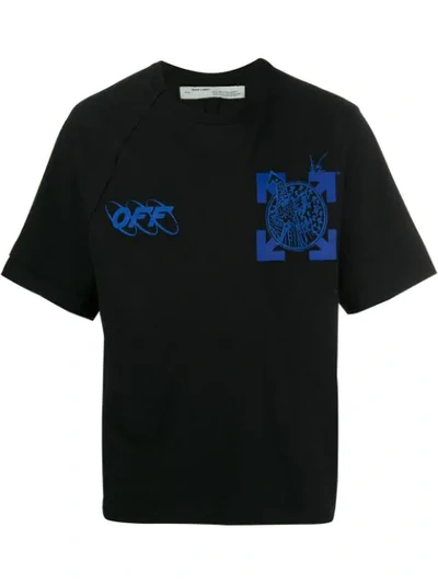 Off-white Black Men's Black And Blue Wizard T-shirt In 1030 Black | ModeSens
