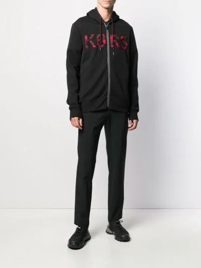 Shop Michael Kors Straight Leg Trousers In Black