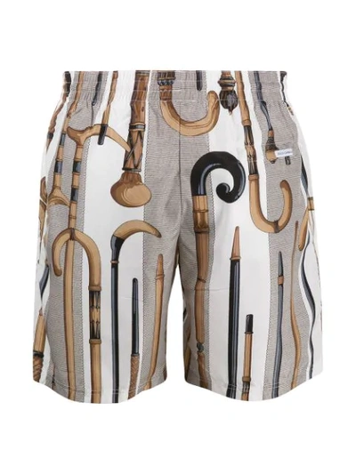 Shop Dolce & Gabbana Graphic Print Swim Shorts In White