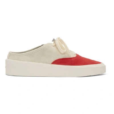 Shop Fear Of God Grey And Red 101 Backless Sneakers In 106