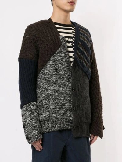 Shop Kolor Knitted Wool Cardigan In Multicolour
