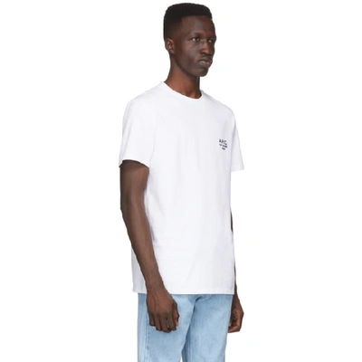 Shop A.p.c. White Raymond T-shirt In Aab Blanc