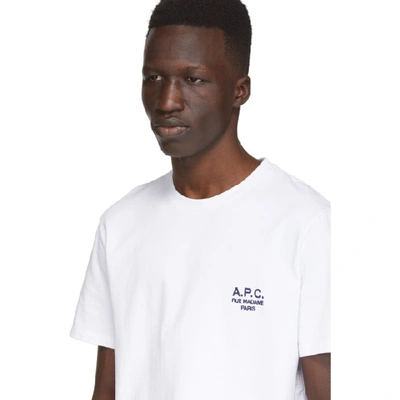 Shop A.p.c. White Raymond T-shirt In Aab Blanc