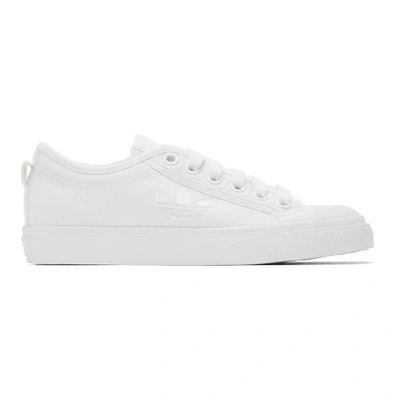 Shop Adidas Originals White Nizza Trefoil Sneakers