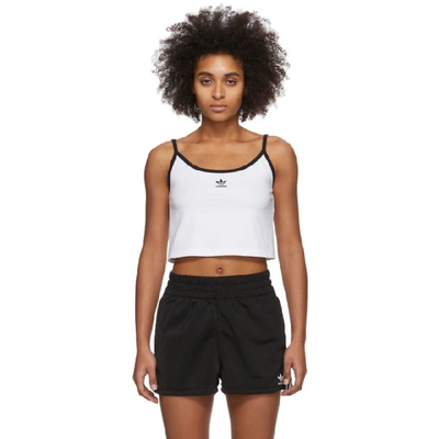 Adidas Originals Adidas Women's Originals Crop Spaghetti Strap Tank Top In  White/black | ModeSens