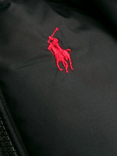 Shop Polo Ralph Lauren Logo Puffer Jacket In Black