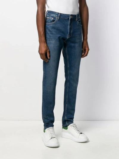 Shop Versace Jeans Couture Mid-rise Slim Leg Jeans In Blue