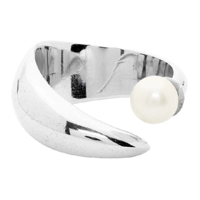 Shop Alan Crocetti Silver Pearl Raptor Ring