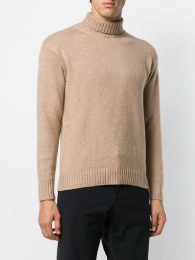 Shop Laneus Rollneck Knit Sweater In Neutrals