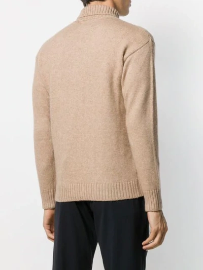 Shop Laneus Rollneck Knit Sweater In Neutrals