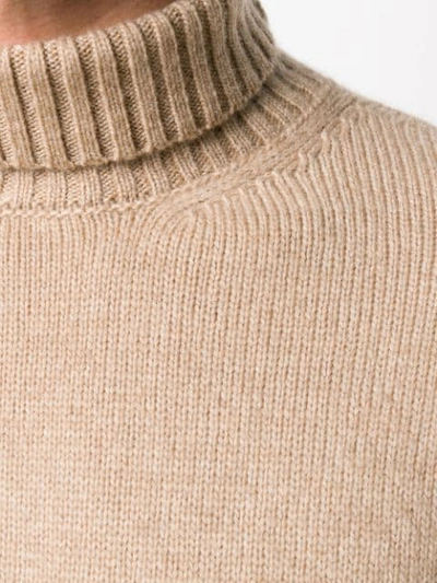 Shop Laneus Rollneck Knit Sweater In Neutrals