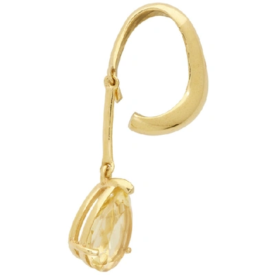 Shop Alan Crocetti Ssense Exclusive Gold And Yellow Citrine Alien Single Right Ear Cuff