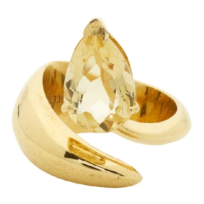 Shop Alan Crocetti Ssense Exclusive Gold And Yellow Citrine Alien Ring