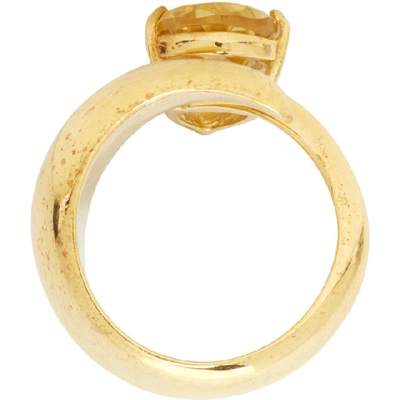 Shop Alan Crocetti Ssense Exclusive Gold And Yellow Citrine Alien Ring