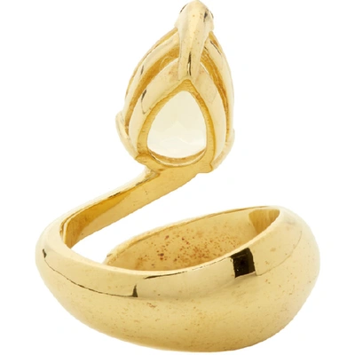 Shop Alan Crocetti Ssense Exclusive Gold And Yellow Citrine Alien Ring