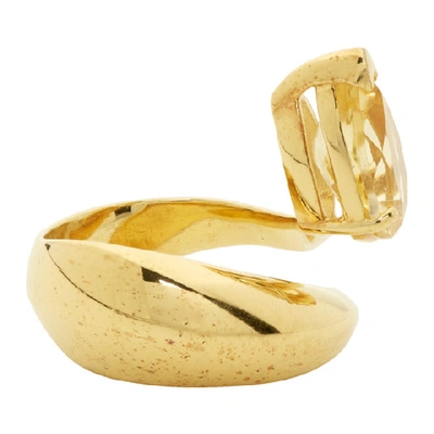 Shop Alan Crocetti Ssense Exclusive Gold And Yellow Citrine Alien Ring