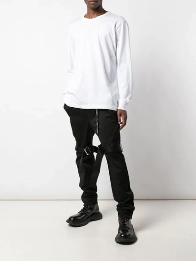 Shop Mastermind Japan Buckle Strap Trousers In Black