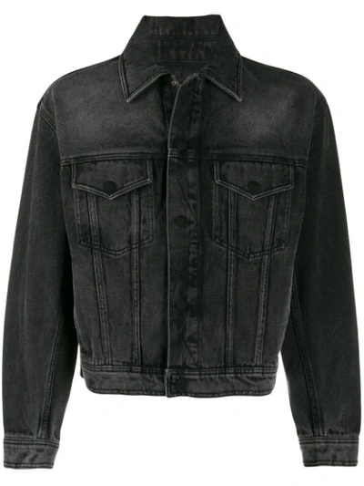 Shop Ami Alexandre Mattiussi Boxy Fit Denim Jacket In Black