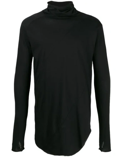 Shop Army Of Me Asymmetric Oversized Roll Neck T-shirt In Black