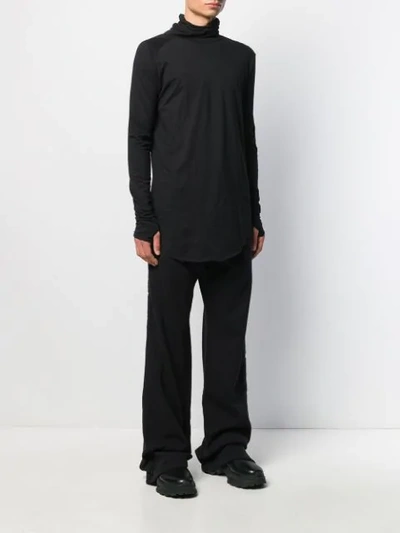 Shop Army Of Me Asymmetric Oversized Roll Neck T-shirt In Black