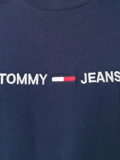 Shop Tommy Jeans Embroidered Logo T-shirt In Blue