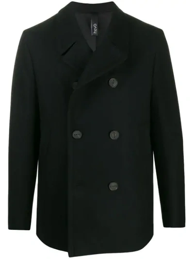 Shop Hevo Short Double-breasted Coat In Black