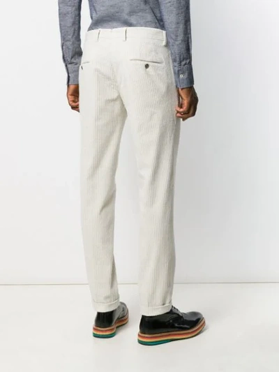 Shop Al Duca D'aosta Straight Leg Corduroy Trousers In White