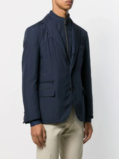 Shop Corneliani Layered Single-breasted Blazer In Blue