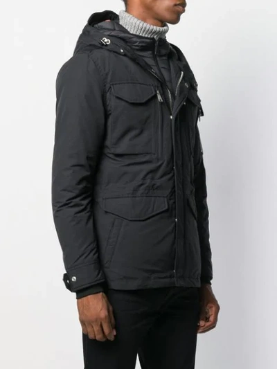 Shop Schott Hooded Zip In Black