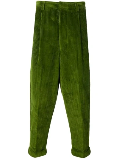 Shop Ami Alexandre Mattiussi Oversized Carrot Fit Trousers In Green
