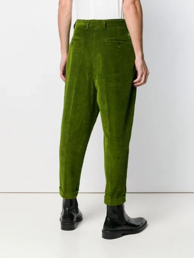 Shop Ami Alexandre Mattiussi Oversized Carrot Fit Trousers In Green