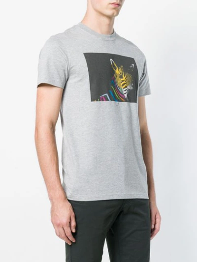 Shop Paul Smith Graphic Print T-shirt In Grey
