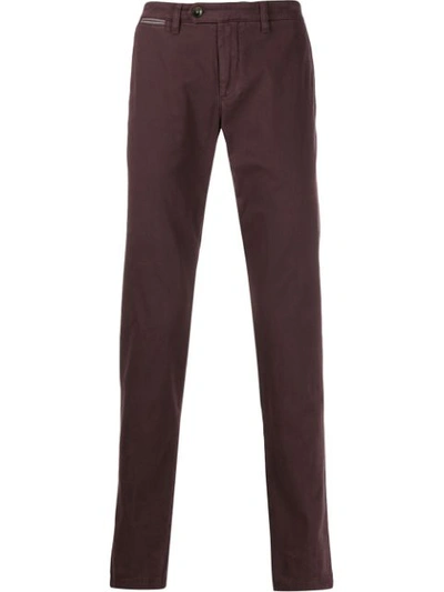 Shop Eleventy Mid-rise Chinos In Red