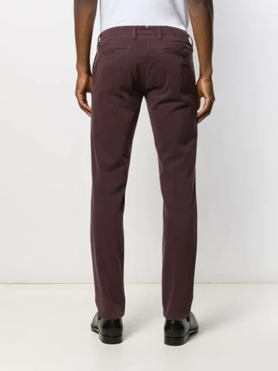 Shop Eleventy Mid-rise Chinos In Red