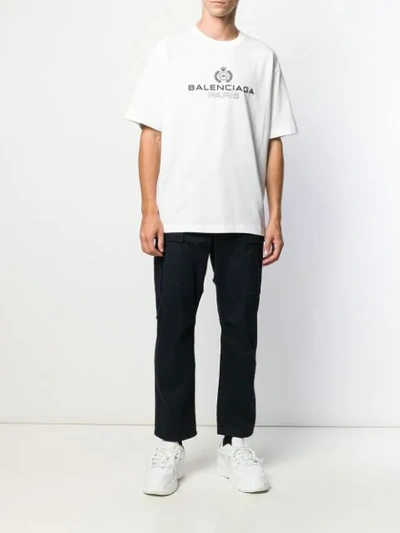 Shop Balenciaga Logo Print T-shirt In White