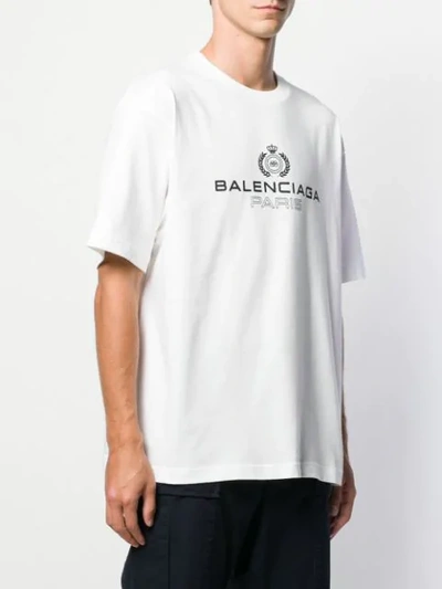 Shop Balenciaga Logo Print T-shirt In White