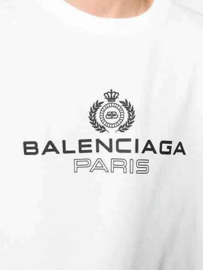 Shop Balenciaga Logo Print T-shirt In White